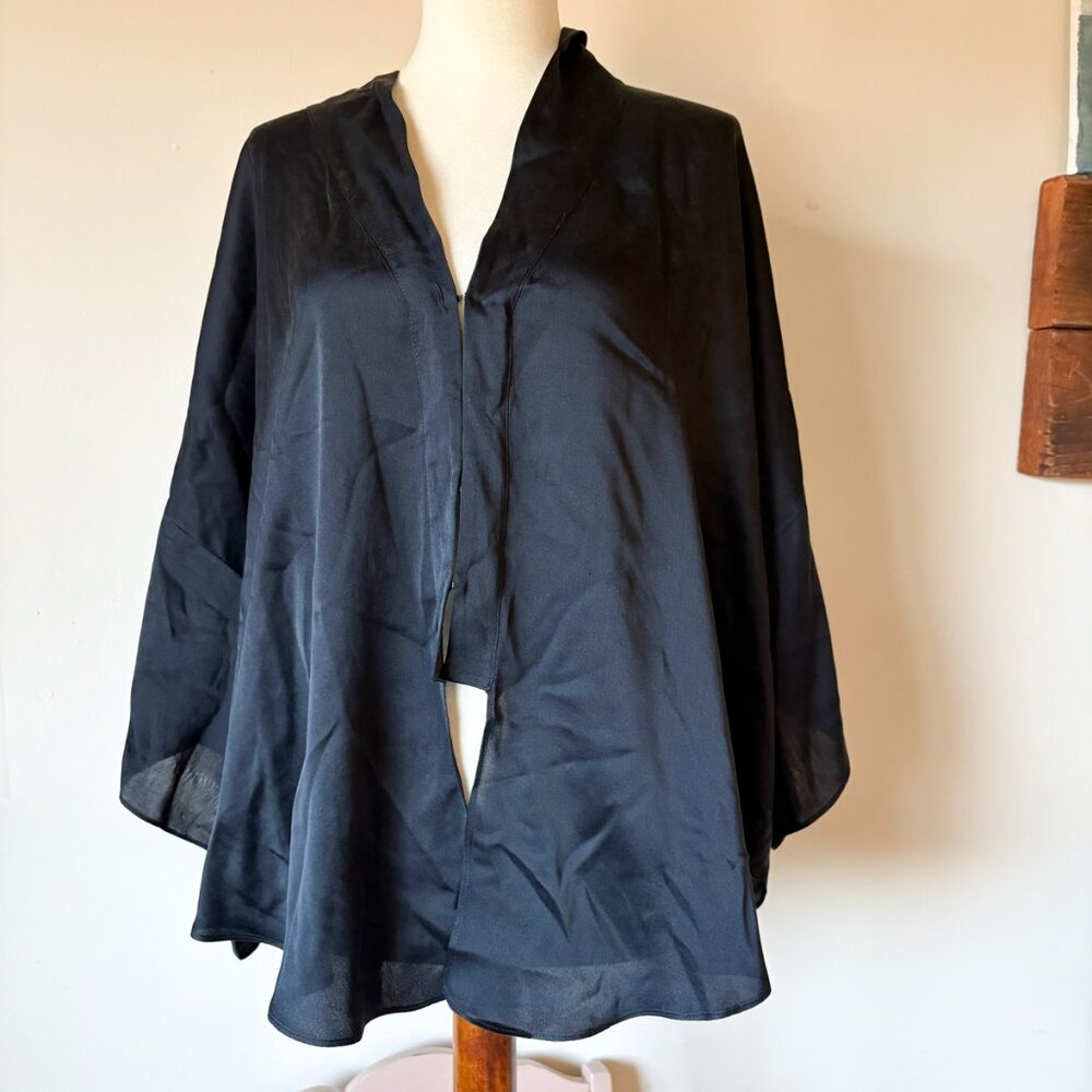 Elizabeth and James Silk Black Shirt Blouse XS - S